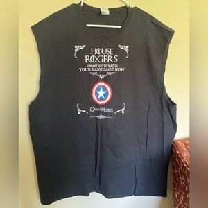 Black Sleeveless Graphic Tee